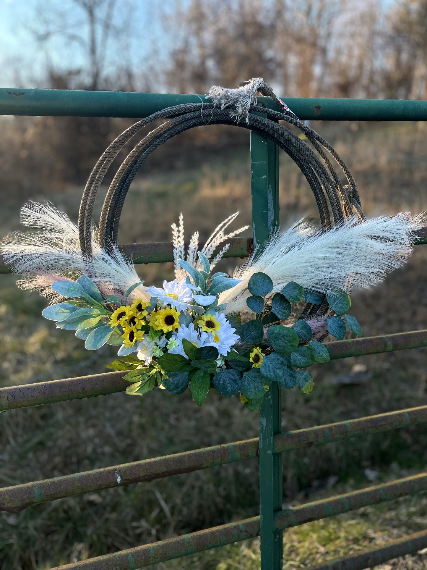 Country Home Decor Lasso Wreath