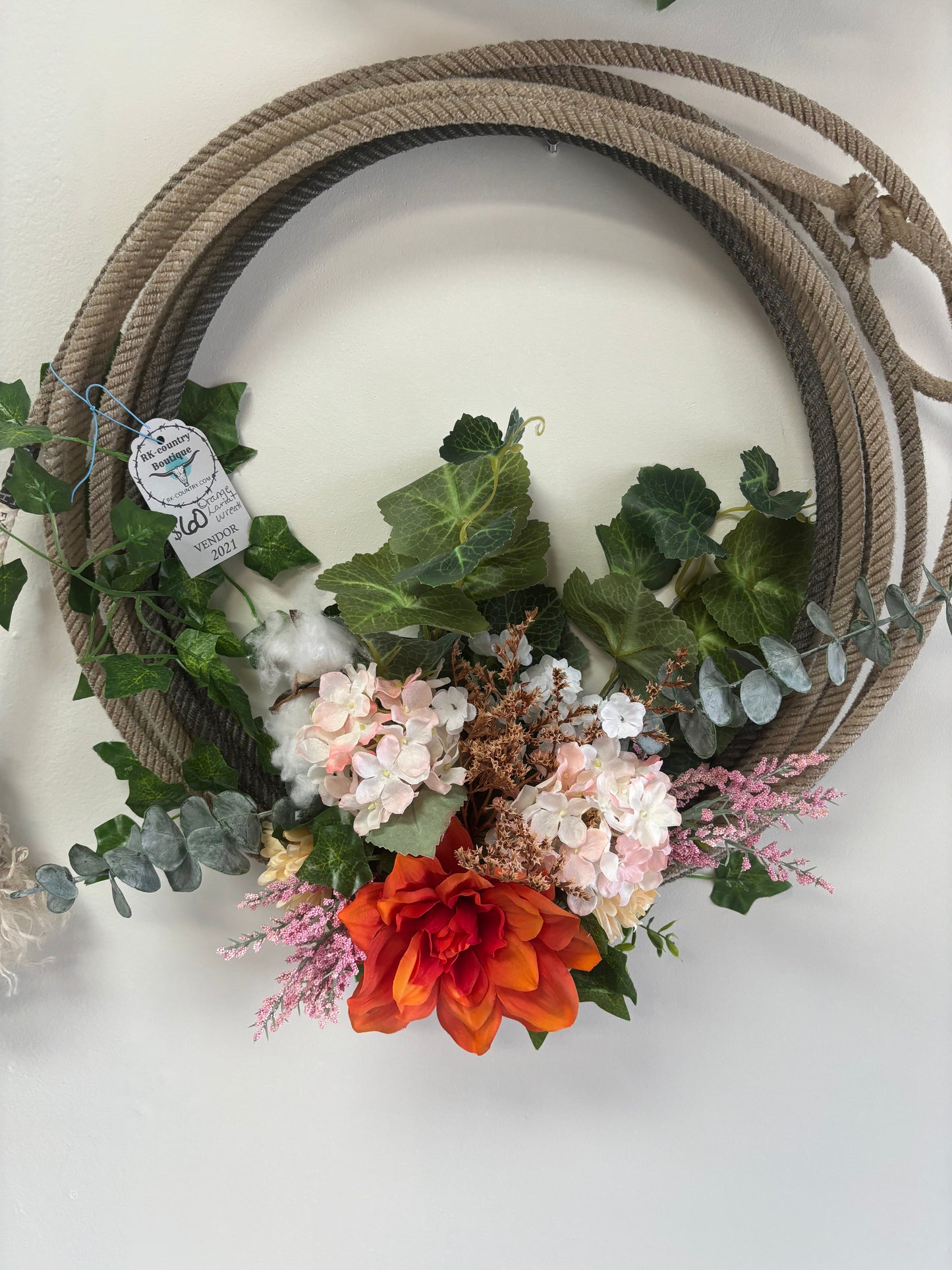 Country Home Decor Lasso Wreath