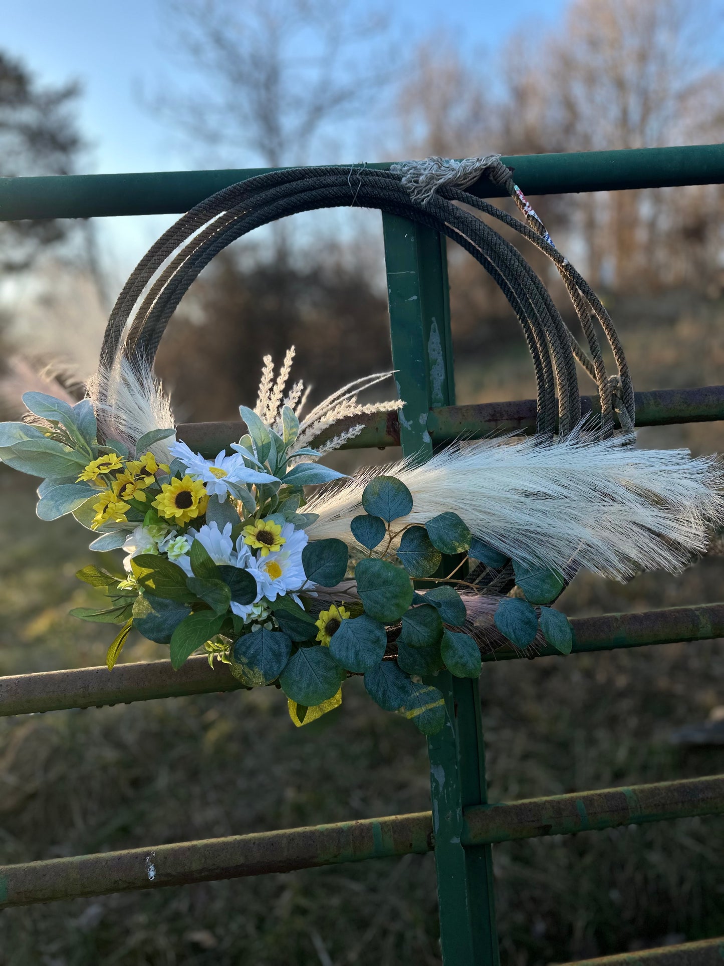 Country Home Decor Lasso Wreath