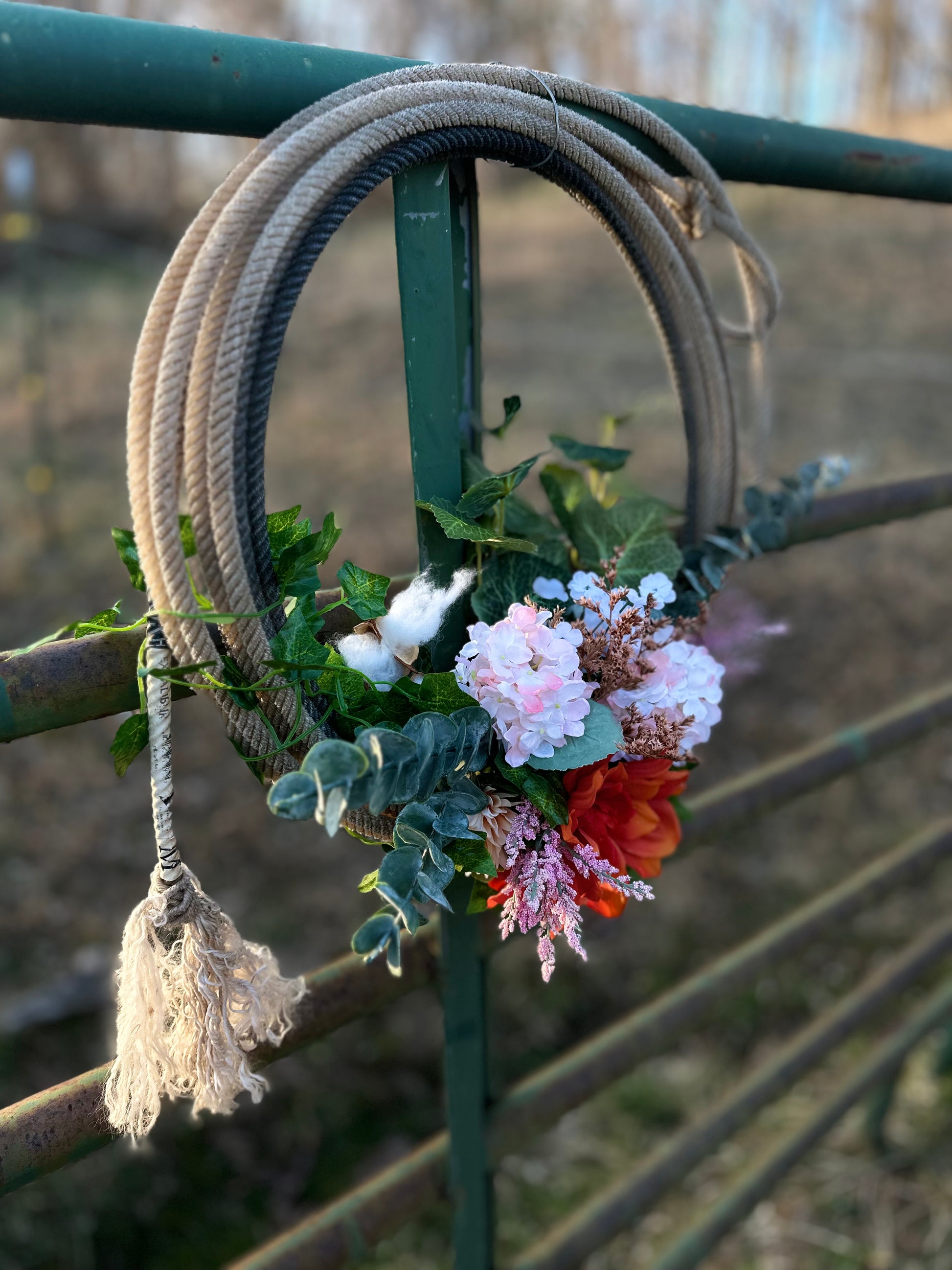 Country Home Decor Lasso Wreath
