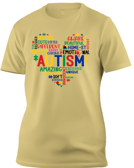 Autism Heart Shape Encouragement T-Shirt