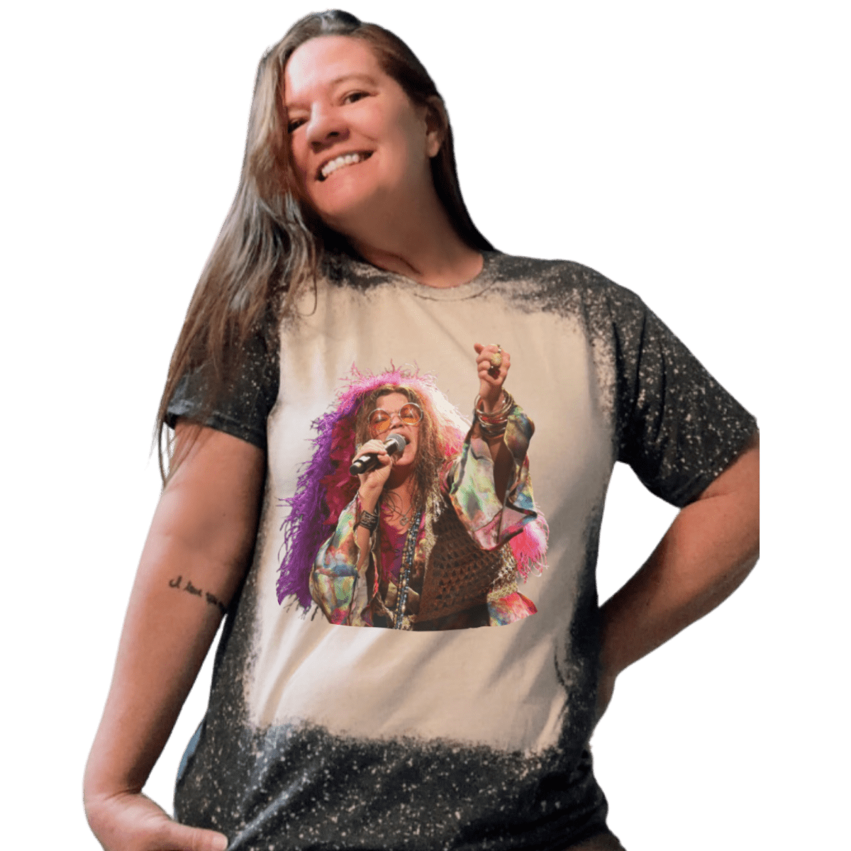 Janis Joplin Classic Retro Bleached T-Shirt