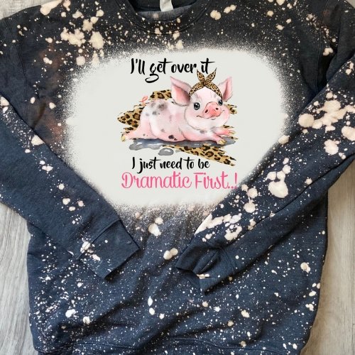 Dramatic Pig With Attitude Bleached Sweatshirt - Rkcountry Boutique