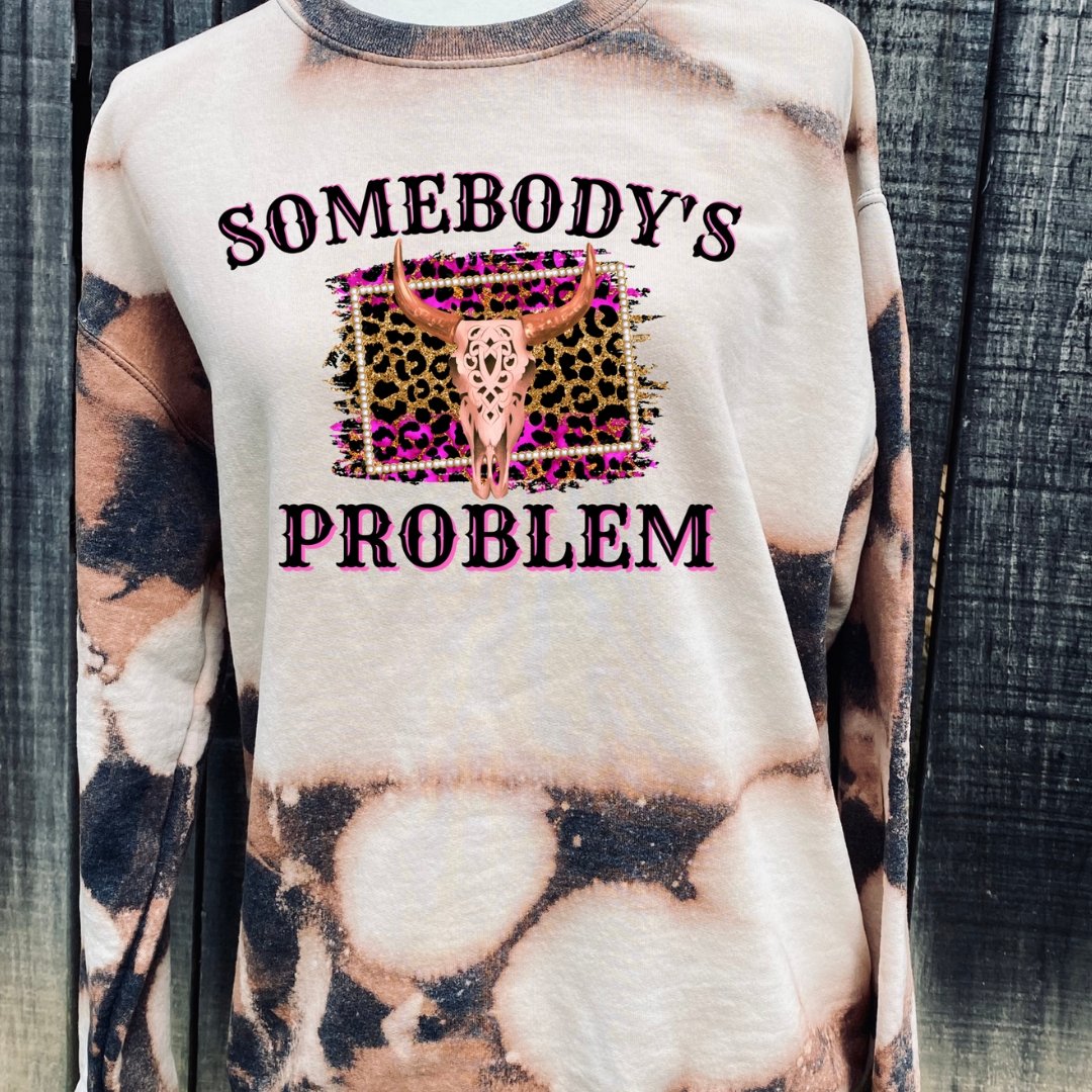 Somebody's Problem Leopard Print Country Sweatshirt - Rkcountry Boutique