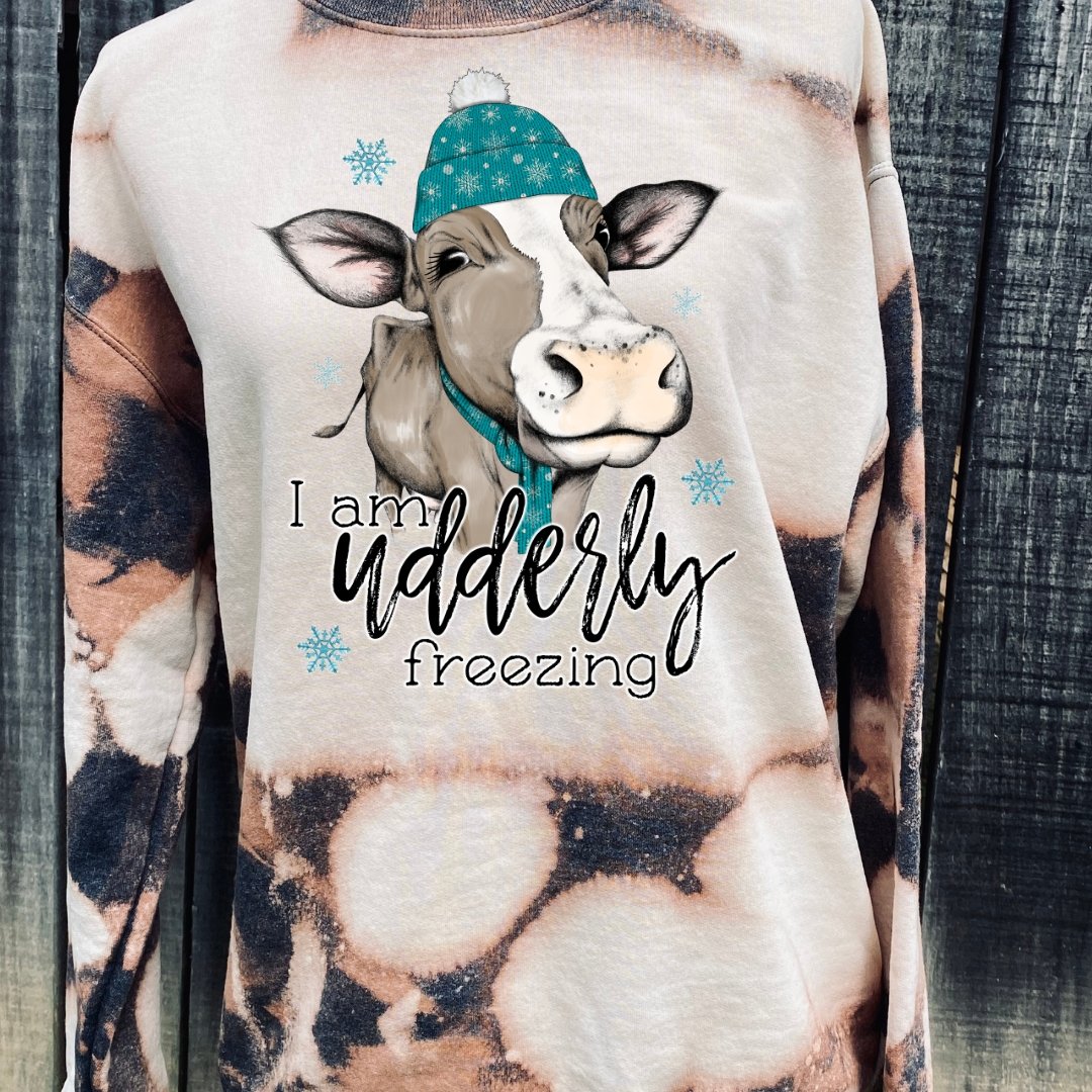 Utterly Freezing Adorable Cow Humorous Sweatshirt - Rkcountry Boutique